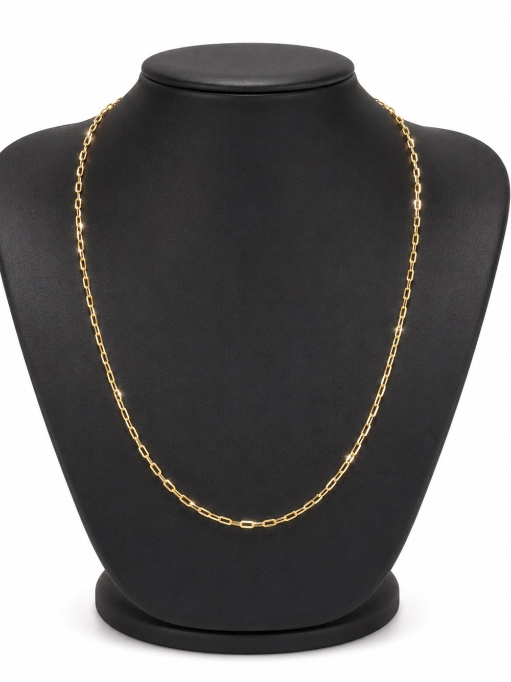 10k Gold 18” Paperclip Chain Necklace NEW Made In Italy